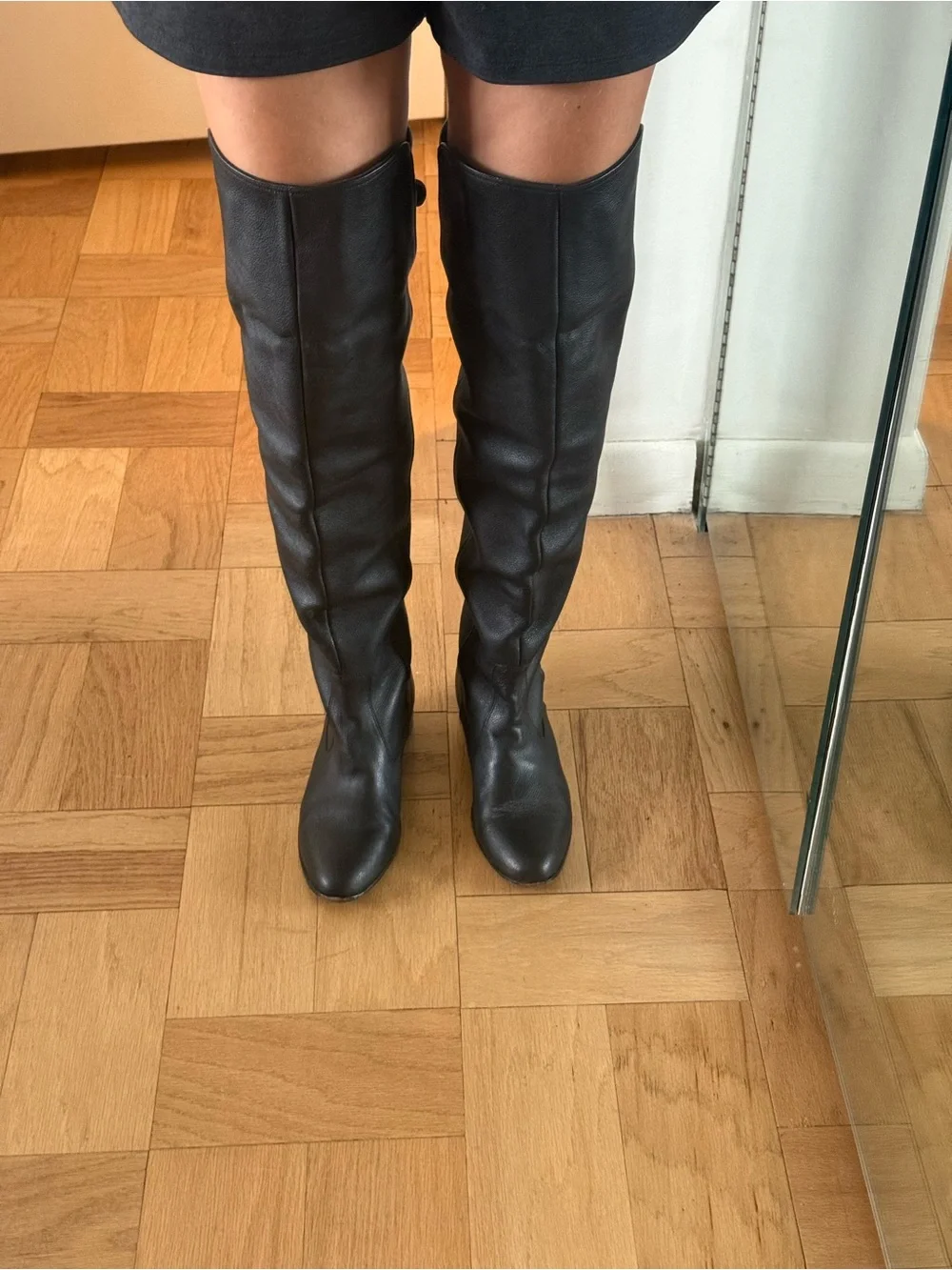 Anthropologie Black Leather Convertible Over the Knee Boots size 39 - 8.5 US